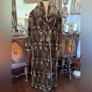 Vintage Epic 30's-inspired Gatsby-inspired Full Length Exotic Faux Fur Long Coat